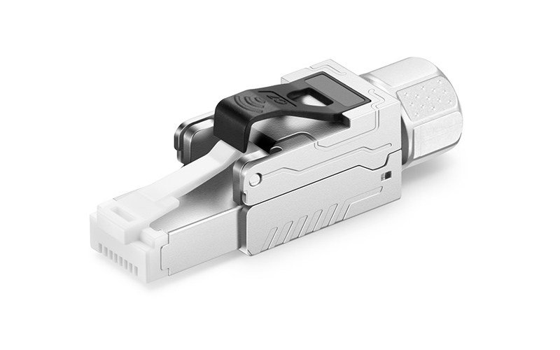 Cat8 RJ45 Tool-Free Modular Plugs, Shielded Network Connectors for 22~24AWG Twisted Pair Solid or Stranded Cable